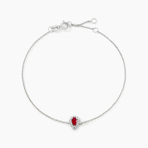 Bracelet Juliettina Or Blanc Rubis Et Diamant - Bracelets chaînes Femme | Marc Orian