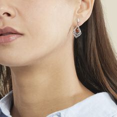 Boucles D'oreilles Pendantes Argent Blanc Melissa Ambre - Boucles d'oreilles Pendantes Femme | Marc Orian