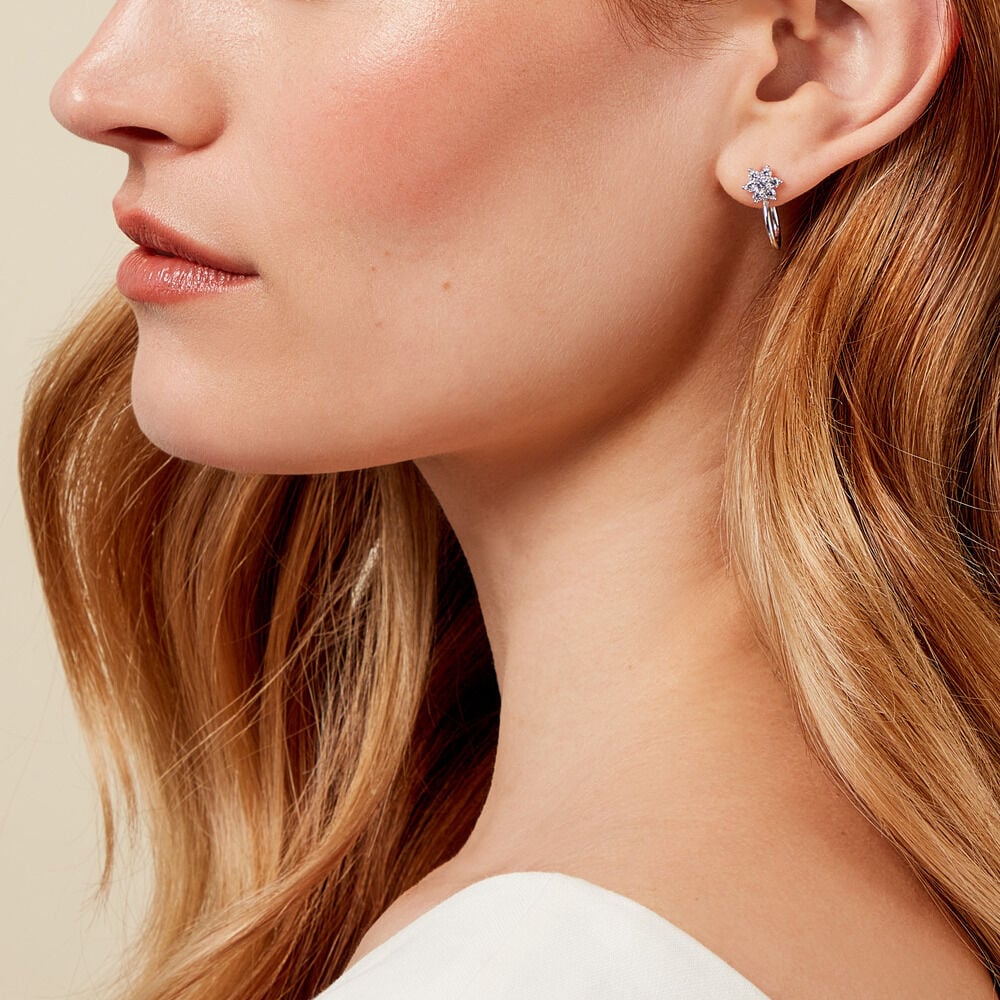 Créoles Galliane Argent Blanc Oxyde De Zirconium - Nouveautés Femme | Marc Orian