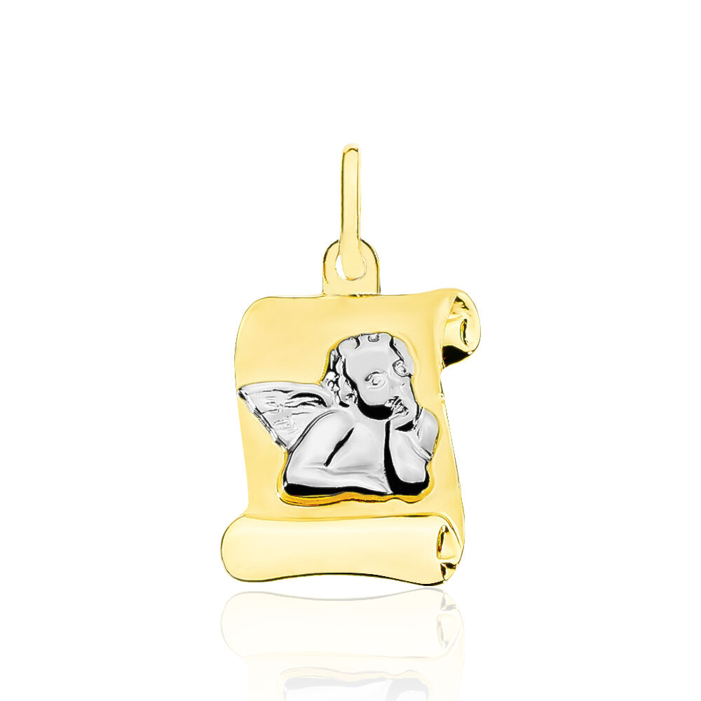 Pendentif Ange Parchemin Or Bicolore - Bijoux personnalisés Enfant | Marc Orian