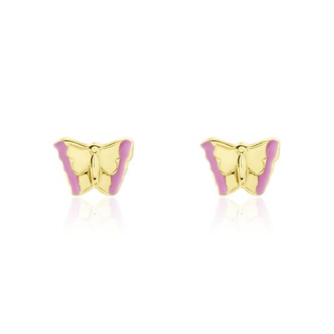 Boucles D'oreilles Puces Bartholomée Papillon Or Jaune - Clous d'oreilles Femme | Marc Orian