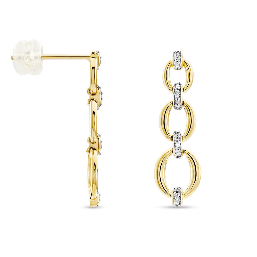 Boucles D'oreilles Pendantes Abban Or Jaune Diamant -  Femme | Marc Orian