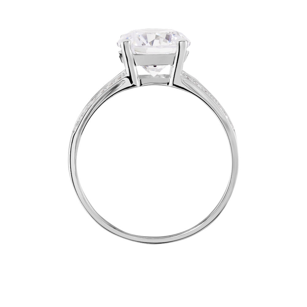 Bague Anthyme Or Blanc Oxyde De Zirconium - Solitaires Femme | Marc Orian
