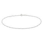 Cha&icirc;ne De Cheville Cleona Maille Alternee 1/3 Argent Blanc - Chaines de cheville Femme | Marc Orian