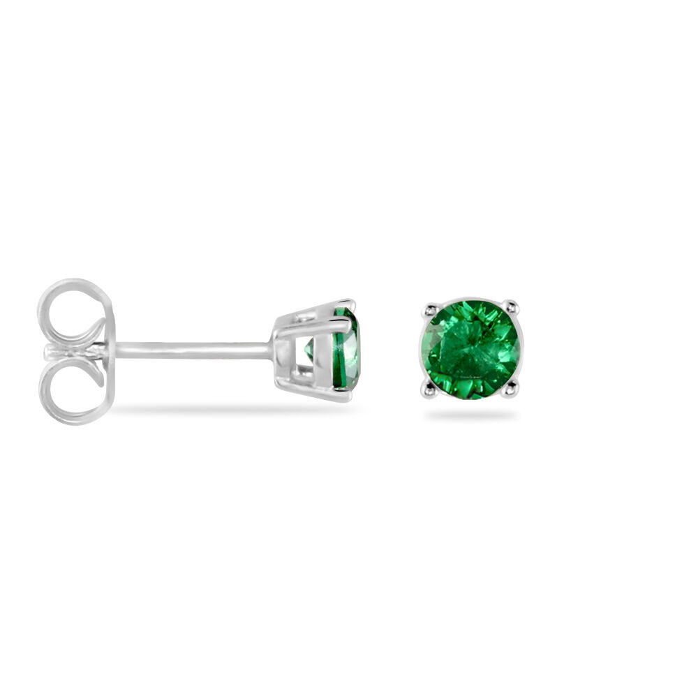 Boucles D'oreilles Puces Argent Blanc Dwight Oxydes De Zirconium - Puces Femme | Marc Orian