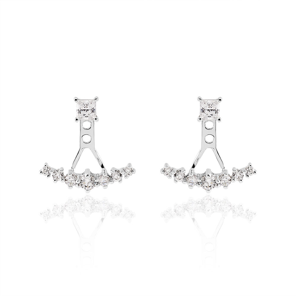 Bijoux D'oreilles Kyoto Or Blanc Oxyde De Zirconium - Piercings d'oreilles Femme | Marc Orian