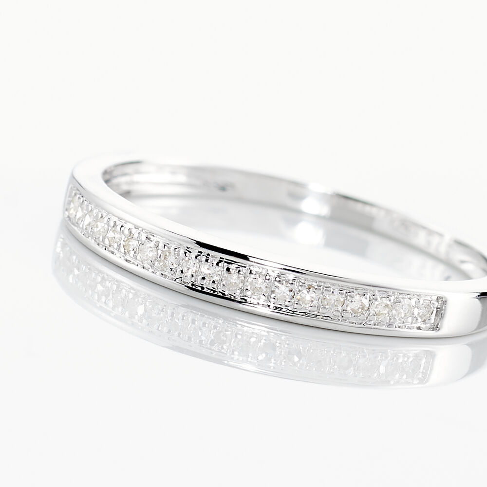 Alliance Aileen Or Blanc Diamant - Alliances avec pierres Femme | Marc Orian