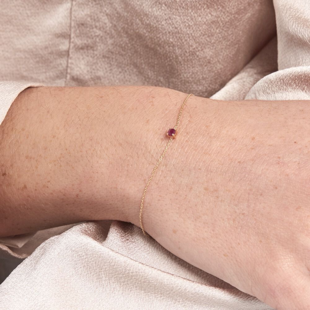 Bracelet Or Jaune Onora Rubis - Bracelets chaînes Femme | Marc Orian