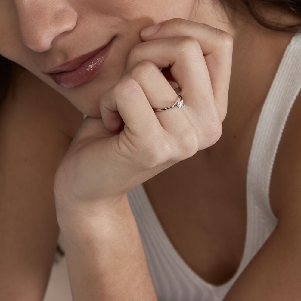 Bague Solitaire Or Blanc Solenia Diamant - Solitaires Femme | Marc Orian