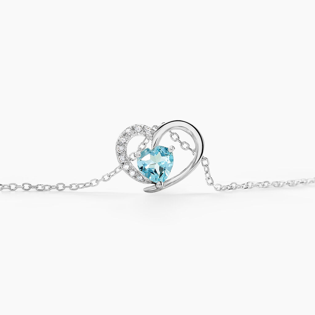 Collier Eliana Or Blanc Topaze Et Oxyde De Zirconium - Colliers Femme | Marc Orian