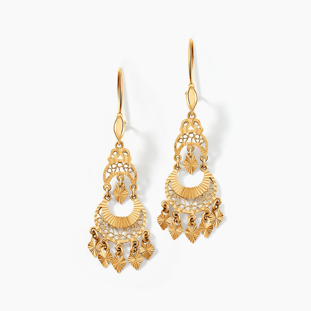Boucles D'oreilles Pendantes Cherki Or Jaune - Pendantes Femme | Marc Orian