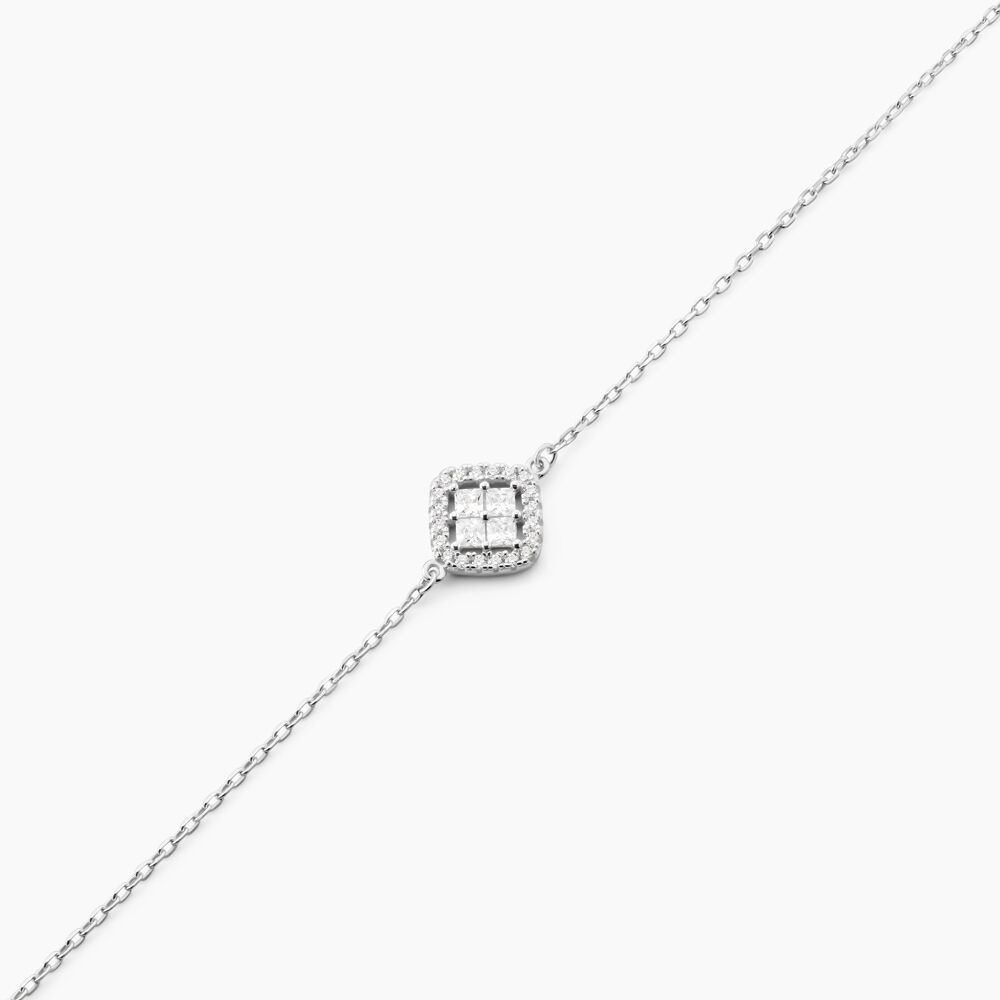 Bracelet Argent Blanc Justina Oxyde De Zirconium - Bracelets chaînes Femme | Marc Orian