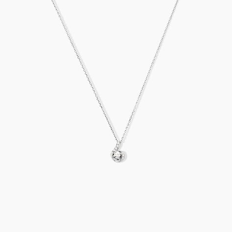 Collier Vrille Accompagnee Or Blanc Diamant - Colliers avec pierres Femme | Marc Orian