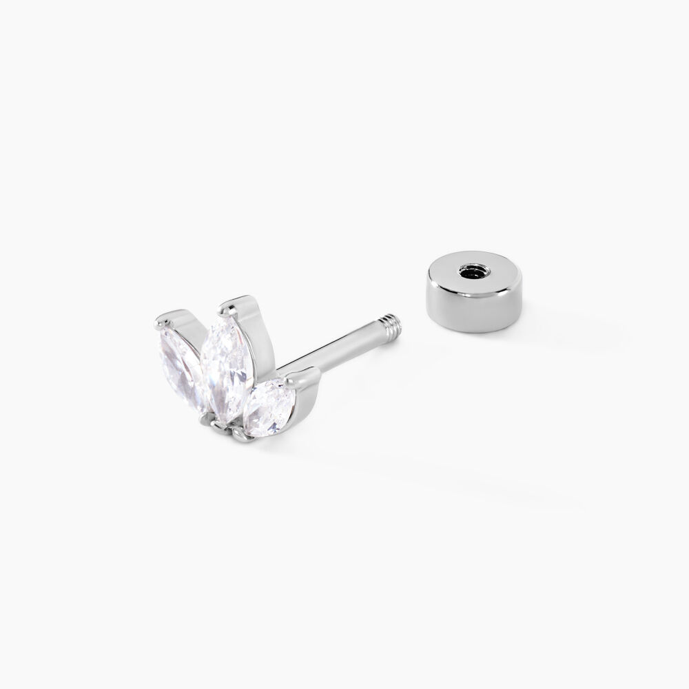 Piercing Gandie Acier Blanc Oxyde De Zirconium - Bijoux fantaisie Femme | Marc Orian