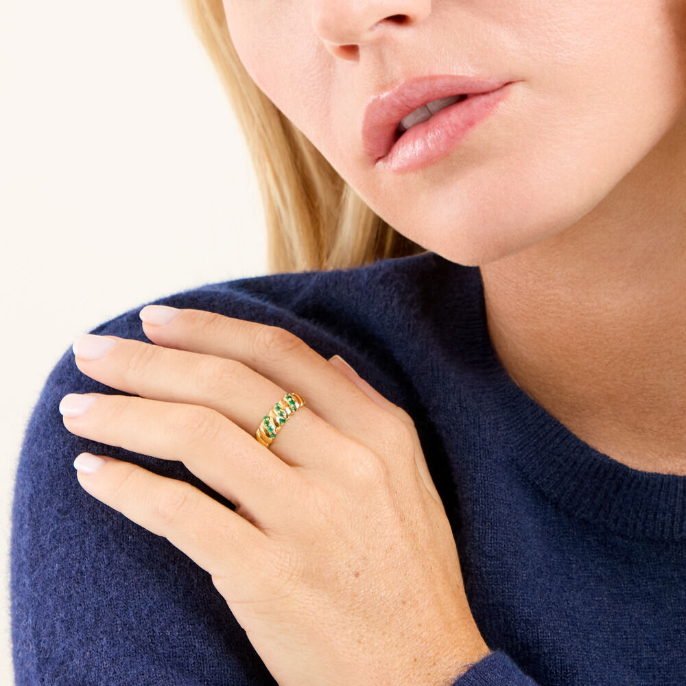 Bague Eloria Or Jaune Emeraude - Bagues vintage Femme | Marc Orian