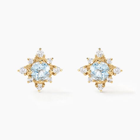 Boucles D'oreilles Puces Astrithr Or Jaune Topaze Oxyde De Zirconium - Puces Femme | Marc Orian