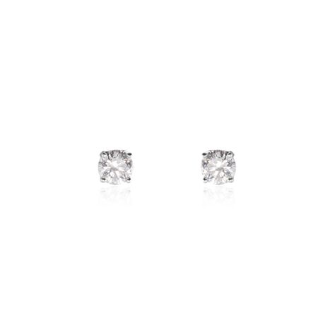 Boucles D'oreilles Puces Victoria Or Blanc Diamant - Clous d'oreilles Famille | Marc Orian