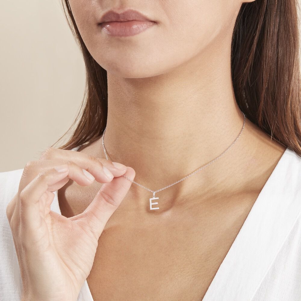 Pendentif Klementine Or Blanc Oxyde De Zirconium - Pendentifs Femme | Marc Orian