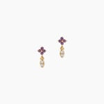 Boucles D'Oreilles Pendantes Jobeth Argent Dor&eacute; A L'Or 750/1000 Am&eacute;thyste Oxyde De Zirconium - Pendantes Femme | Marc Orian