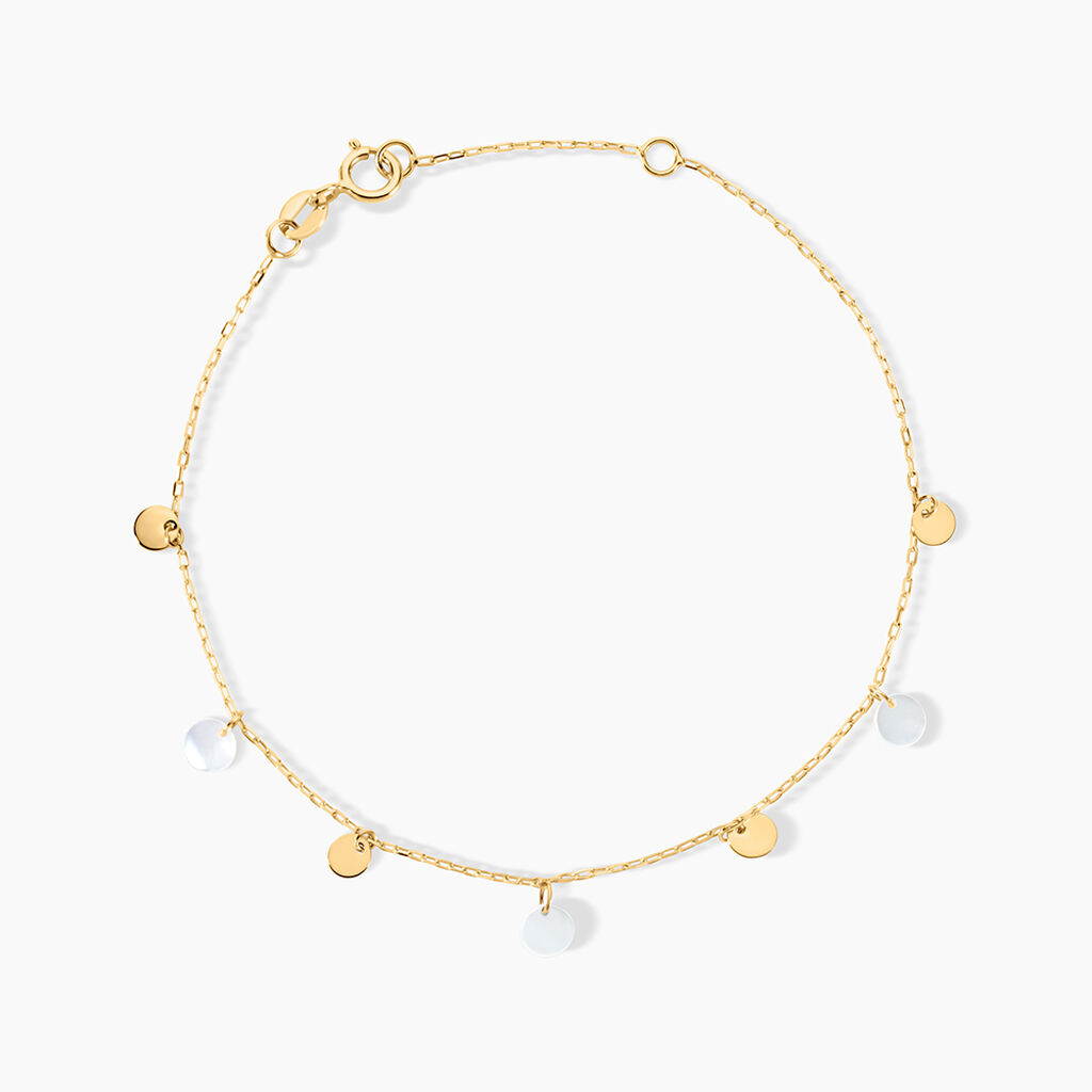 Bracelet Lateefah Or Jaune Nacre - Bracelets Medailles Femme | Marc Orian