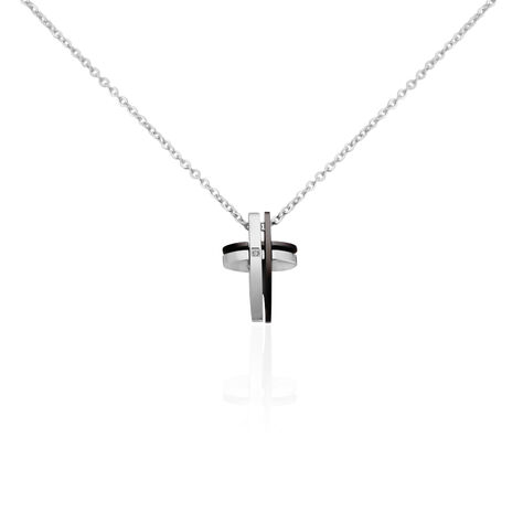 Collier Ruya Acier Bicolore Oxyde De Zirconium - Colliers avec pierres Homme | Marc Orian