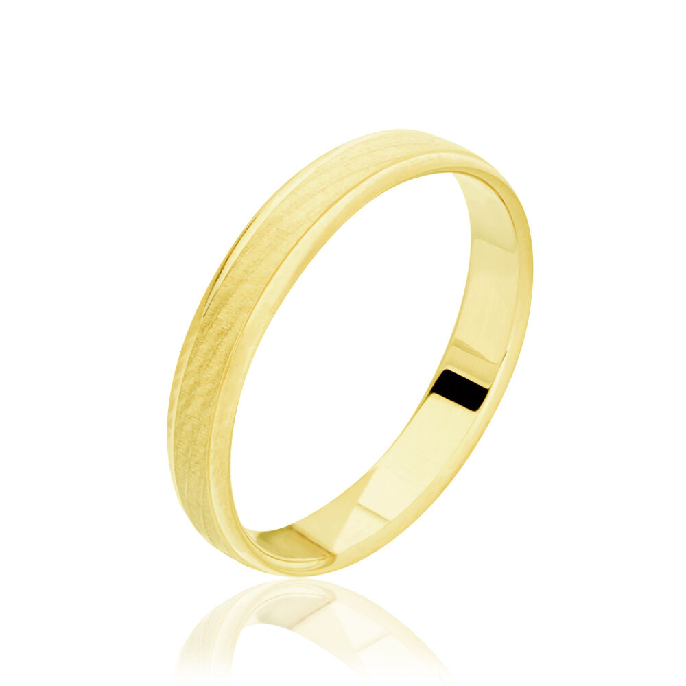 Alliance Fantaisie Sable Demi Jonc Classique Or Jaune - Alliances duo Unisex | Marc Orian
