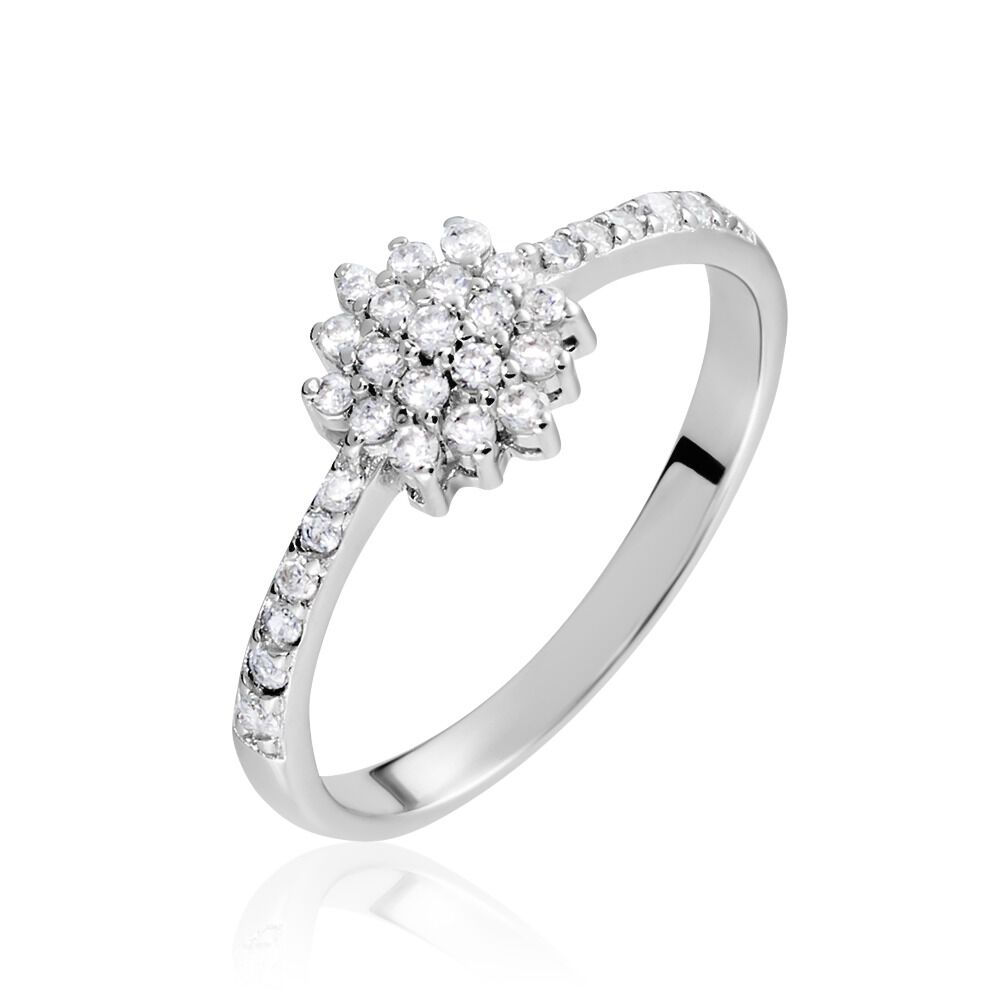 Bague Garoune Argent Blanc Oxyde De Zirconium - Bagues avec pierre Femme | Marc Orian