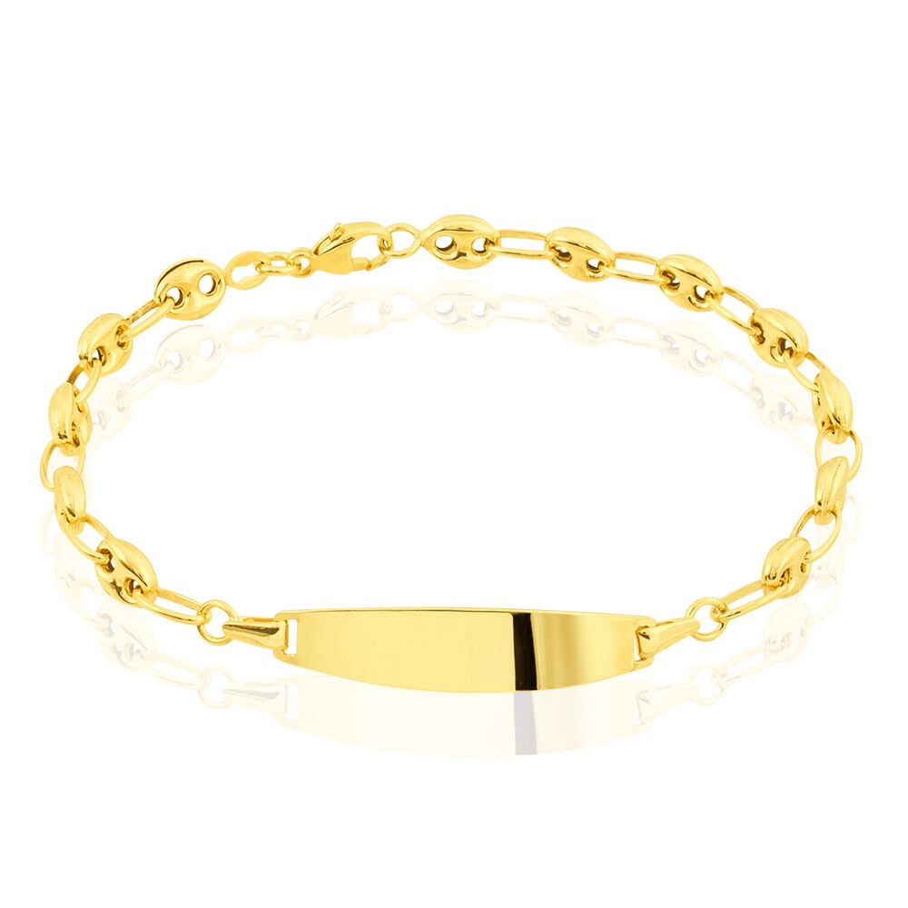 Bracelet Identité Evin Maille Grain De Cafe Or Jaune - Gourmettes Enfant | Marc Orian