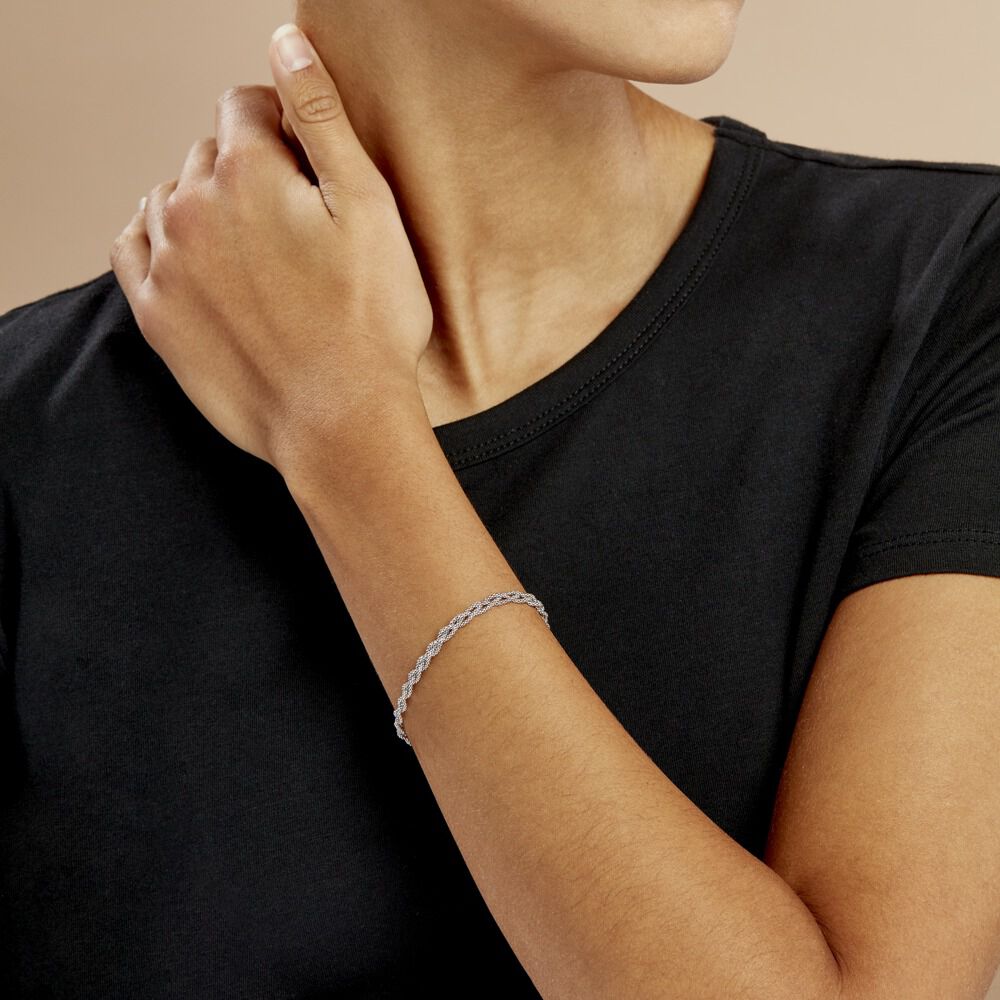Bracelet Marie-angeline Maille Coreene Argent Blanc - Bracelets mailles Femme | Marc Orian