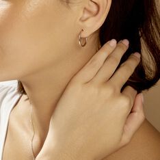 Créoles Agathe Diamantees Argent Rose - Boucles d'oreilles Créoles Femme | Marc Orian