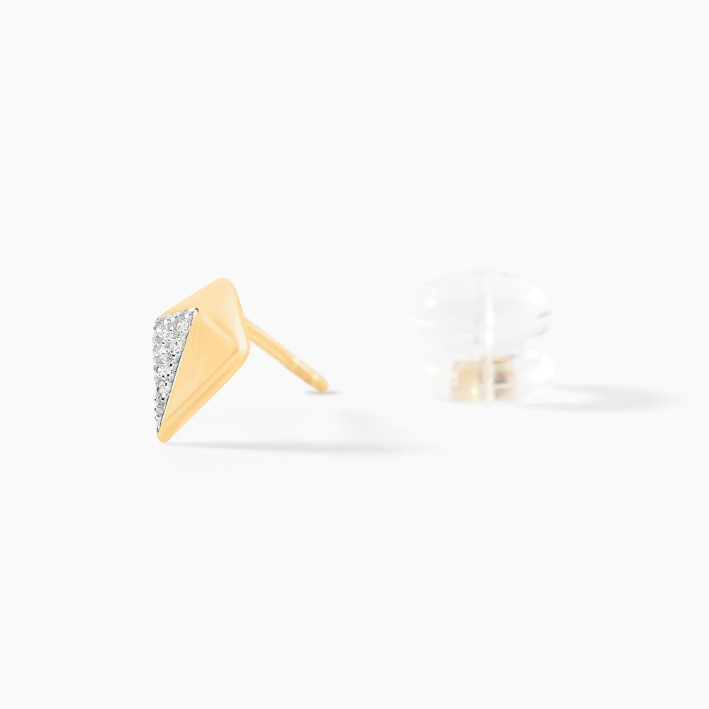 Boucles D'oreilles Puces Lizia Or Jaune Diamant -  Femme | Marc Orian