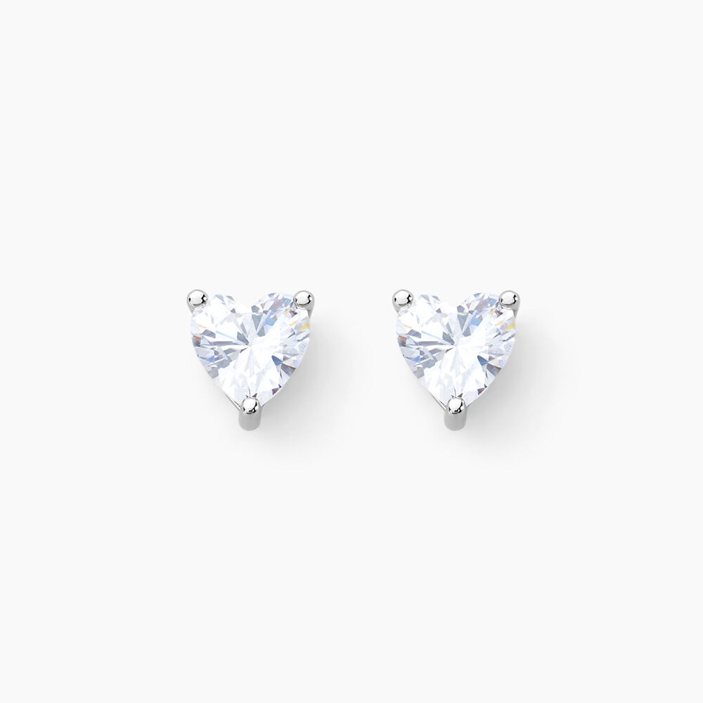 Boucles D'oreilles Puces Kelvyn Argent Blanc Oxyde De Zirconium - Puces Femme | Marc Orian