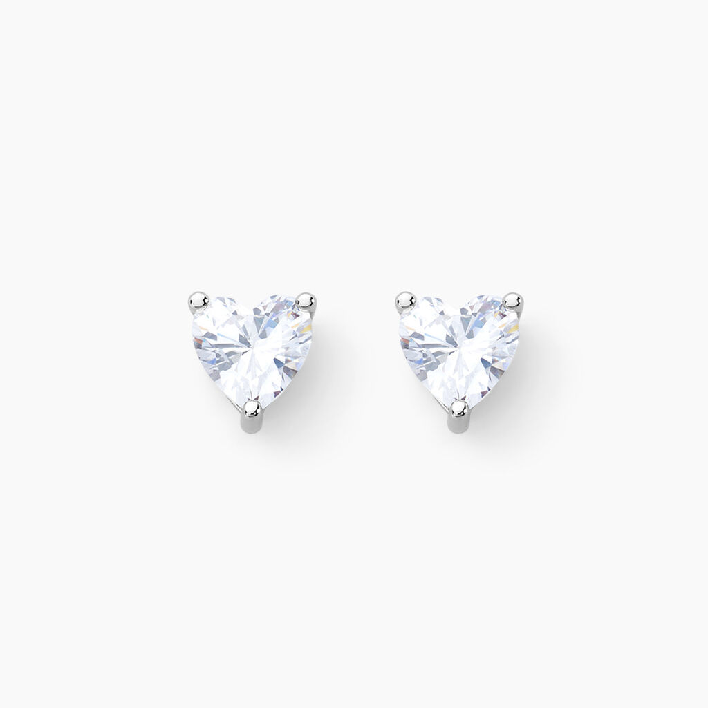 Boucles D'oreilles Puces Kelvyn Argent Blanc Oxyde De Zirconium - Puces Femme | Marc Orian