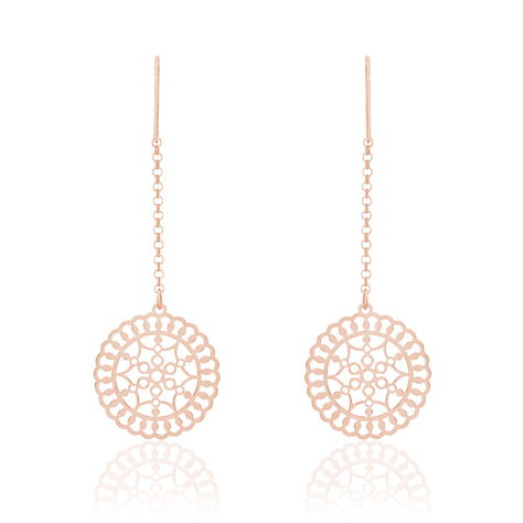 Boucles D'oreilles Pendantes Rotonda Argent Rose - Sélection Bohème Femme | Marc Orian