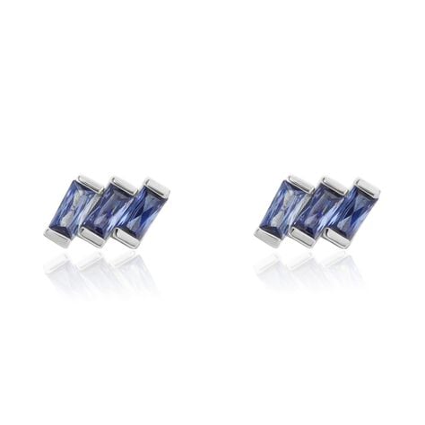 Boucles D'oreilles Puces Andy Argent Blanc Oxyde De Zirconium - Puces Femme | Marc Orian