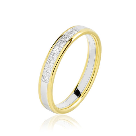 Alliance Francilia Or Bicolore Diamant - Alliances personnalisées Femme | Marc Orian