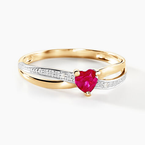 Bague Skylar Or Bicolore Rubis Diamant - Bagues vintage Femme | Marc Orian
