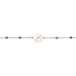 Bracelet Kerri Argent Blanc Perle De Culture Am&eacute;thyste - Bracelets fantaisie Femme | Marc Orian