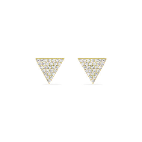 Boucles D'oreilles Courtney Plaqué Or Jaune Oxydes De Zirconium - Puces Femme | Marc Orian