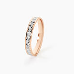 Alliance Fantaisie Diamantee Ruban Plat Or Bicolore - Alliances personnalis&eacute;es Unisex | Marc Orian