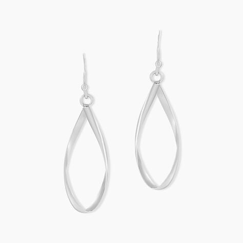 Boucles D'oreilles Pendantes Twisty Argent Blanc - Pendantes Femme | Marc Orian
