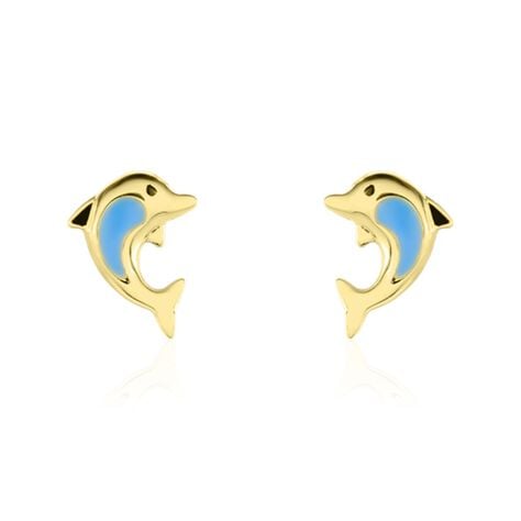 Boucles D'oreilles Puces Mael Dauphin Or Jaune - Puces Enfant | Marc Orian