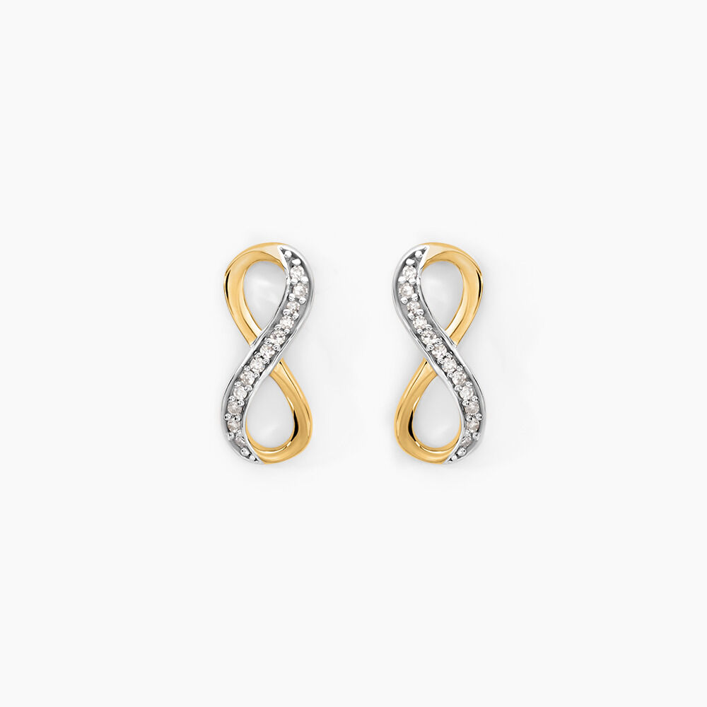 Boucles D'oreilles Puces Chacha Or Jaune Diamant - Puces Femme | Marc Orian