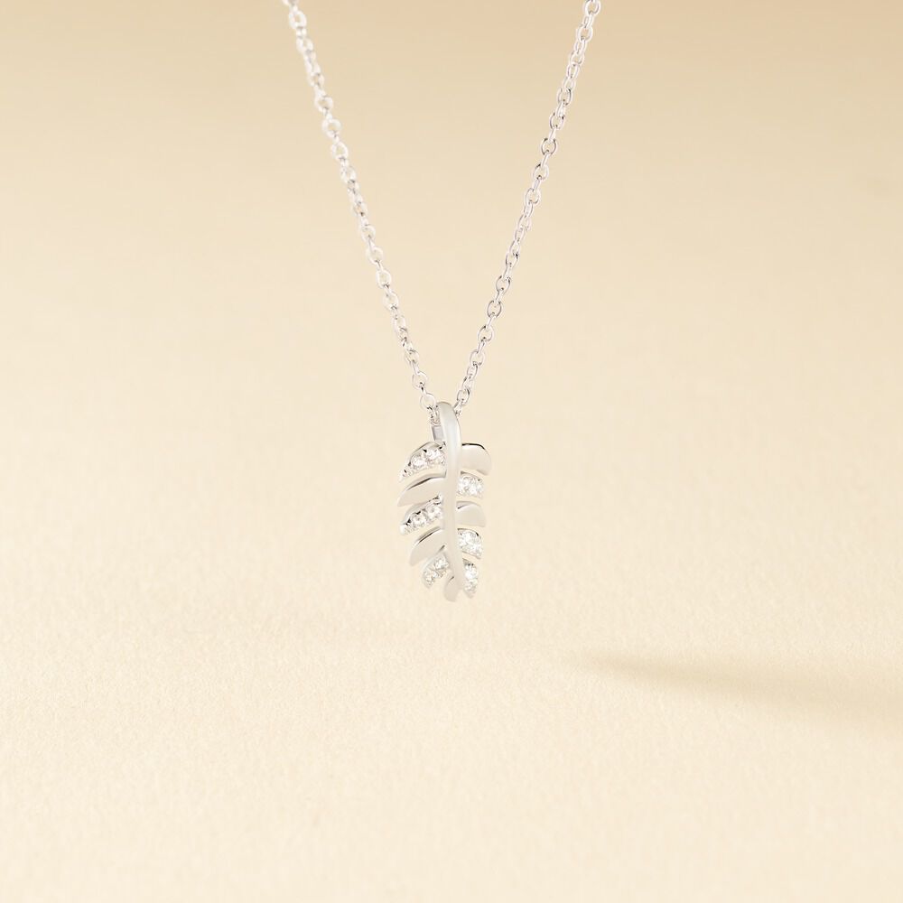 Collier Argent Jade Feuille Oxyde -  Femme | Marc Orian