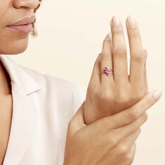Bague Orchidee Or Bicolore Rubis Diamant - Bagues Femme | Marc Orian