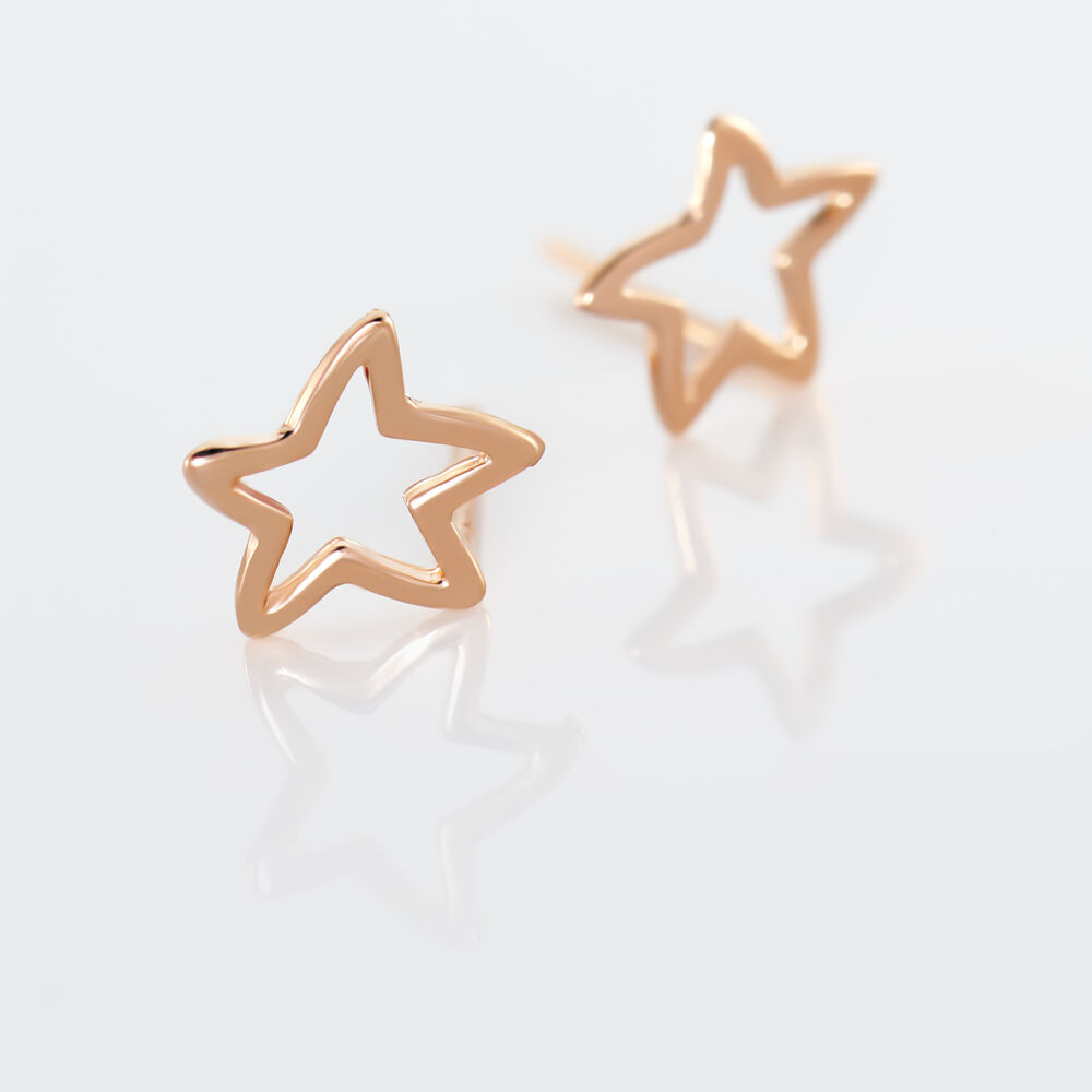 Boucles D'oreilles Puces Alphonsine Etoile De Mer Or Rose - Puces Femme | Marc Orian