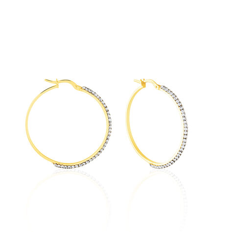 Créoles Sandrine Or Jaune Strass - Boucles d'oreilles Créoles Femme | Marc Orian