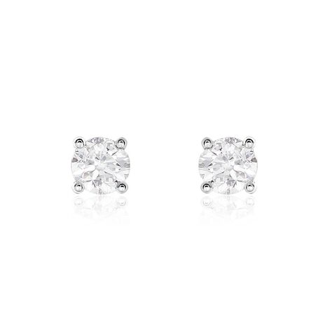 Boucles D'oreilles Puces Or Blanc Victoria Diamants - Puces Femme | Marc Orian