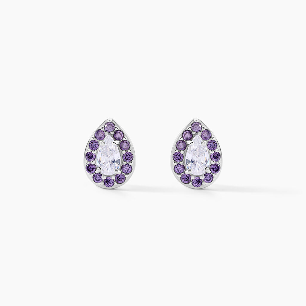 Boucles D'oreilles Puces Argent Blanc Tania Oxydes De Zirconium - Puces Femme | Marc Orian