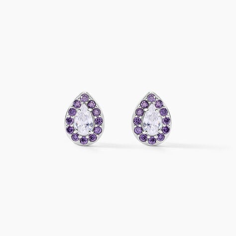 Boucles D'oreilles Puces Argent Blanc Tania Oxydes De Zirconium - Puces Femme | Marc Orian